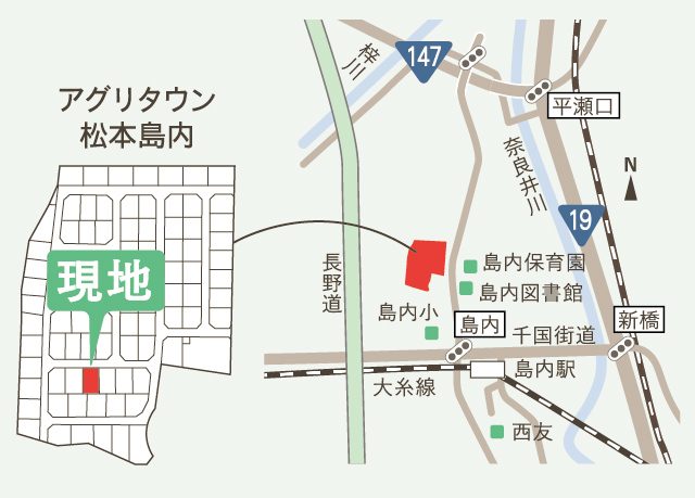 松本市島内モニターハウス地図